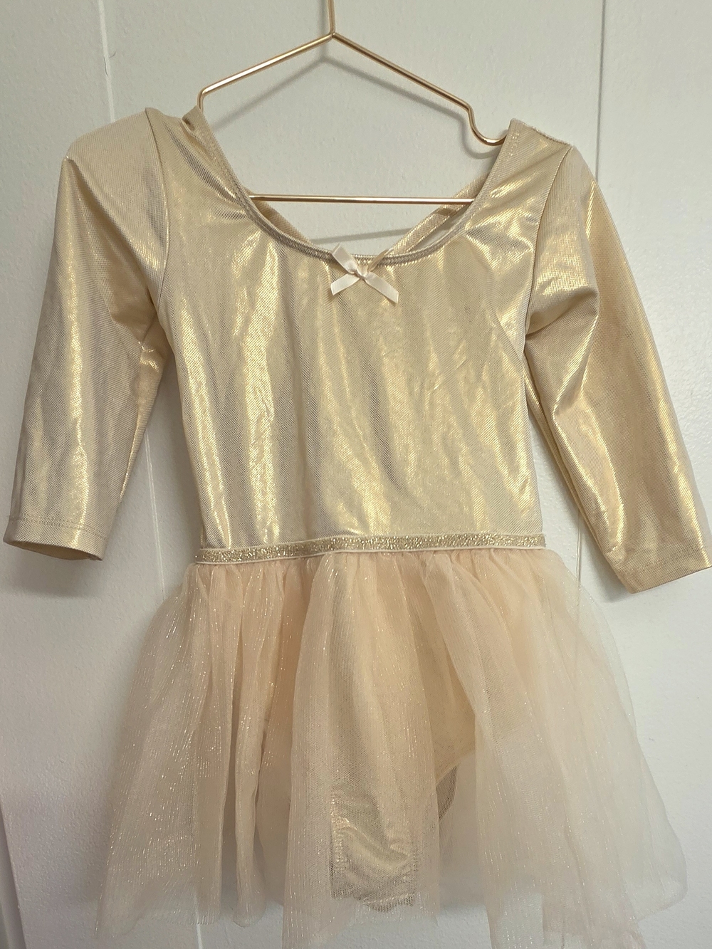 H&M Shimmery Light Gold Ballet Dress with Tulle Skirt